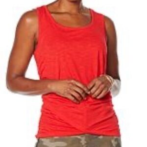 Skinnygirl stretch slub jersey knit side ruched tank top red S